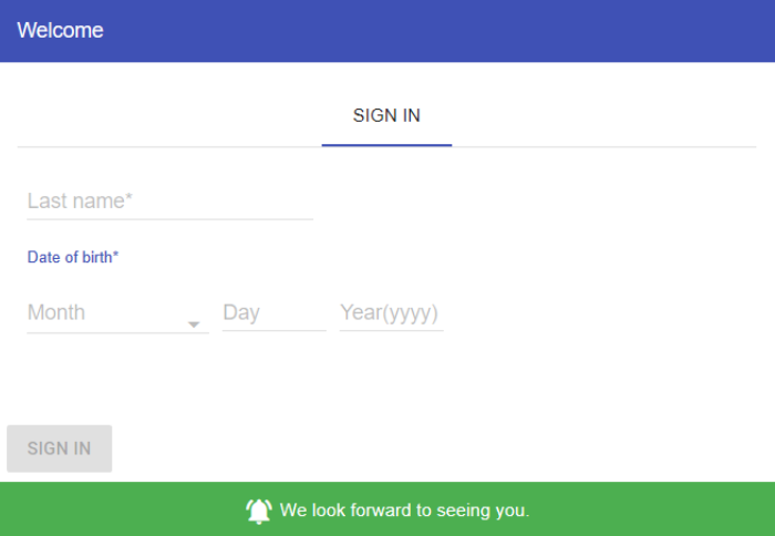 Secure Login to Patient Portal